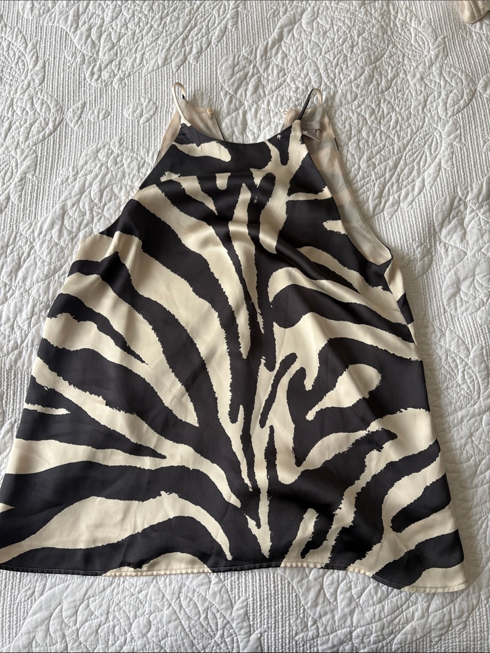 H&M Black & Cream Zebra Halter Cami - Picture 1 of 2